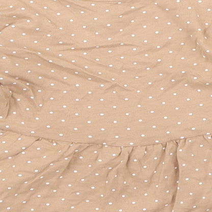 George Girls Brown Polka Dot  Basic T-Shirt Size 6-9 Months