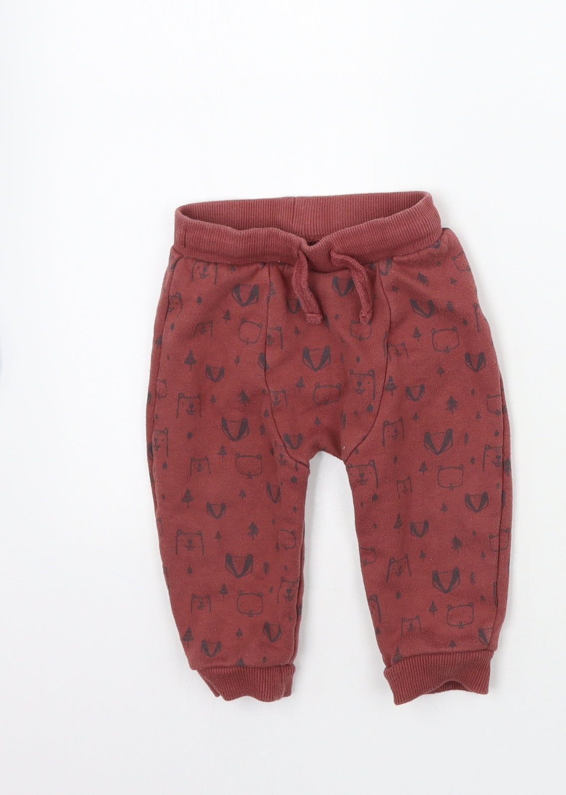 F&F Baby Brown Geometric  Sweatpants Trousers Size 9-12 Months