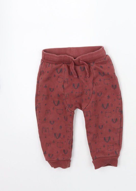 F&F Baby Brown Geometric  Sweatpants Trousers Size 9-12 Months