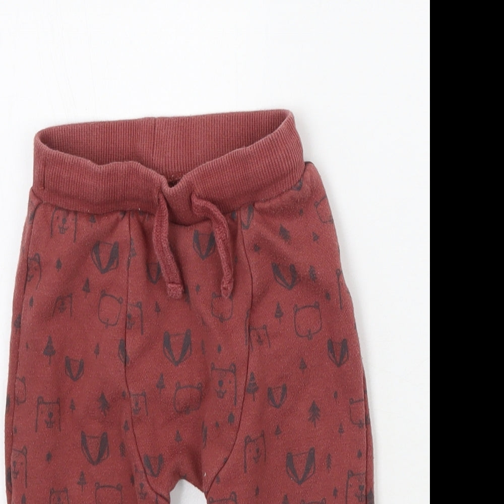 F&F Baby Brown Geometric  Sweatpants Trousers Size 9-12 Months