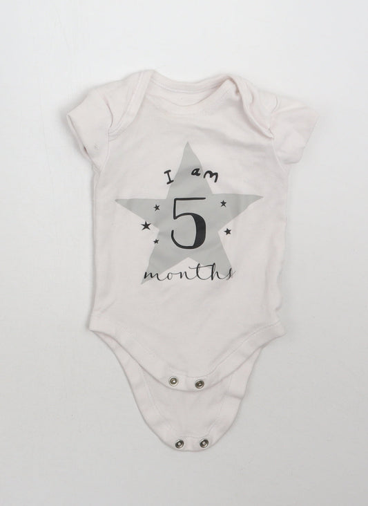 Matalan Baby White   Babygrow One-Piece Size 3-6 Months  - I am 5 months old