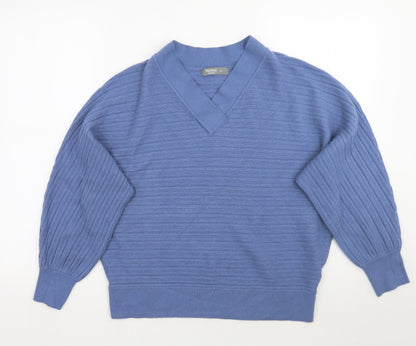 Preloved Nutmeg Womens Blue   Pullover Jumper Size 14 - Front