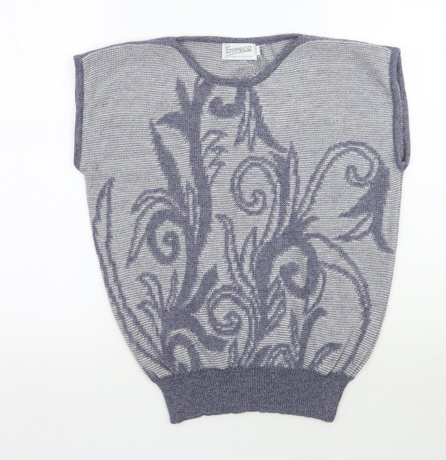 Emreco Womens Blue Floral  Pullover Jumper One Size