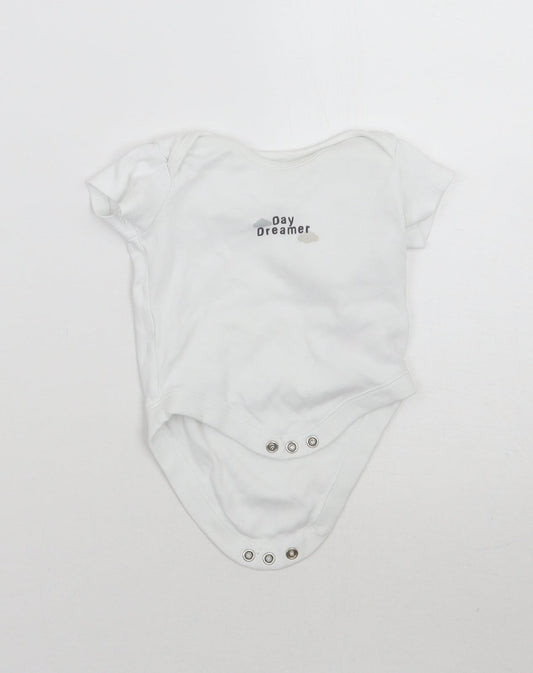 F&F Baby White   Babygrow One-Piece Size 0-3 Months  - Day dreamer