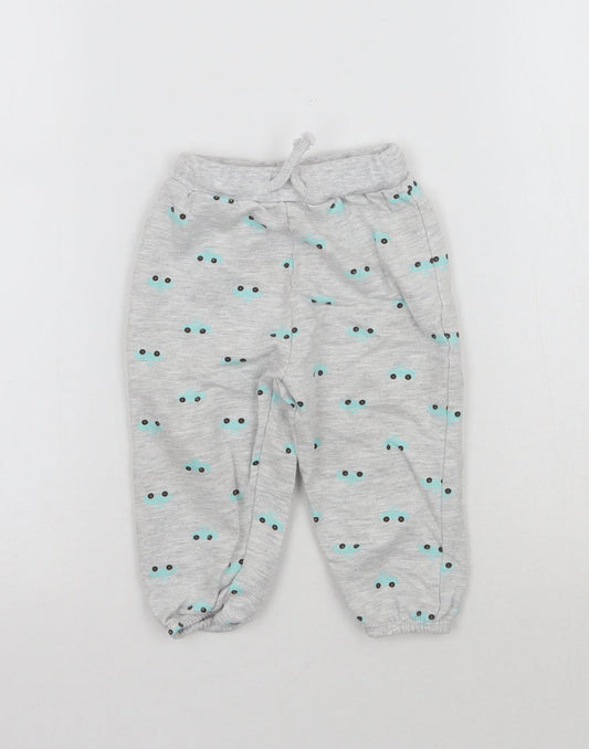 Very Baby Grey Geometric  Sweatpants Trousers Size 9-12 Months