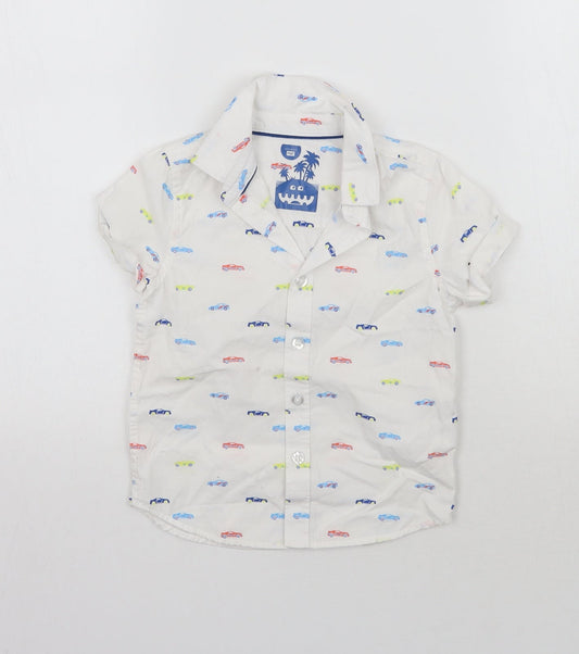 F&F Baby White Geometric  Basic Button-Up Size 12-18 Months