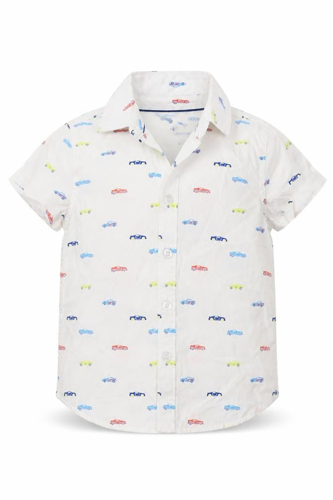 F&F Baby White Geometric  Basic Button-Up Size 12-18 Months