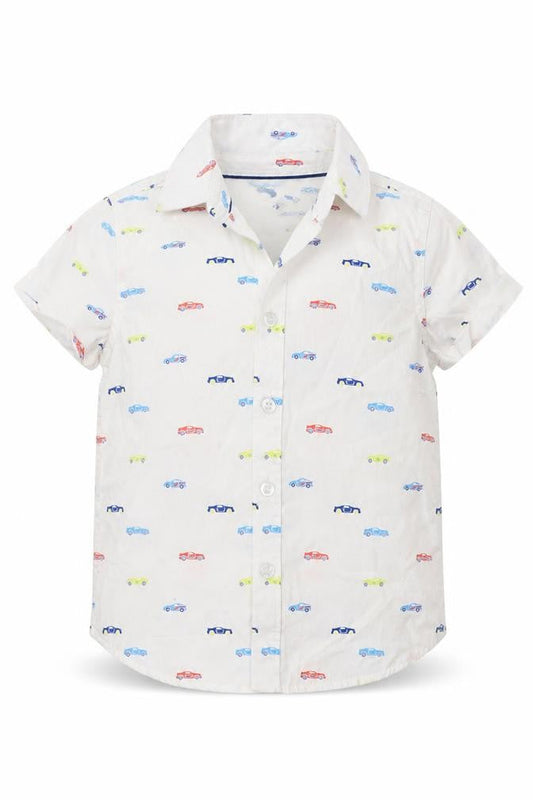 F&F Baby White Geometric  Basic Button-Up Size 12-18 Months