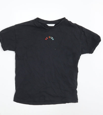 Marks & Spencer Girls Black   Basic T-Shirt Size 7-8 Years