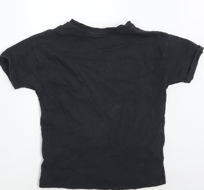 Marks & Spencer Girls Black   Basic T-Shirt Size 7-8 Years