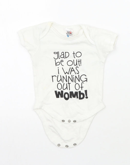 Mini mischief Makers Baby White   Babygrow One-Piece Size 3-6 Months