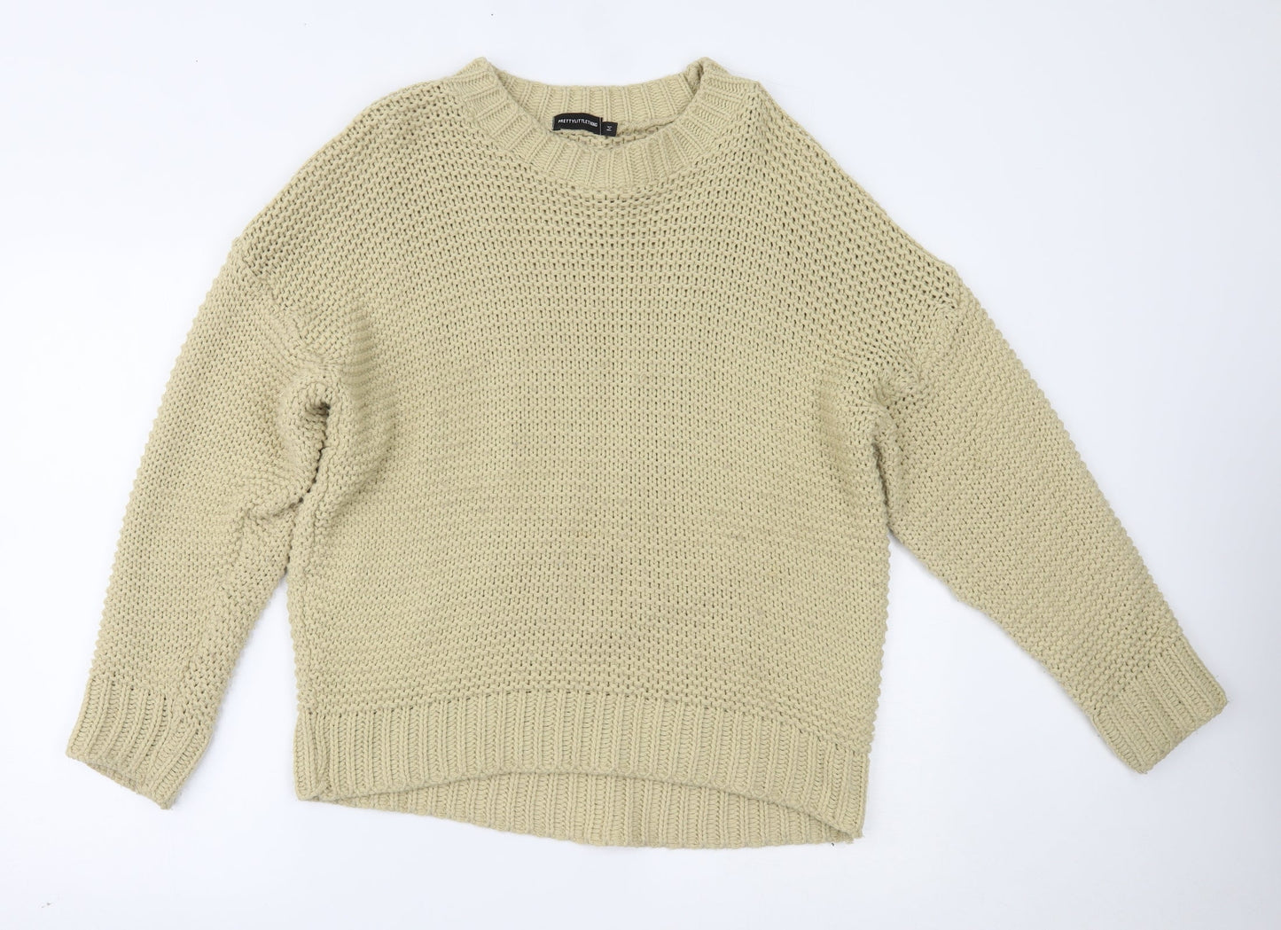 PRETTYLITTLETHING Womens Beige   Pullover Jumper Size M