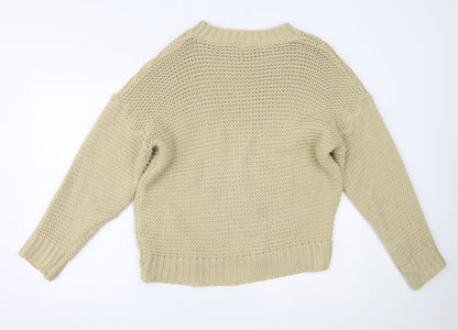 PRETTYLITTLETHING Womens Beige   Pullover Jumper Size M