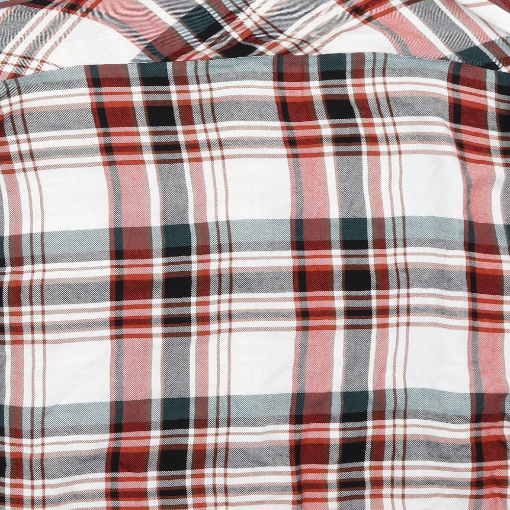 Primark Womens Ivory Check  Basic Button-Up Size 6