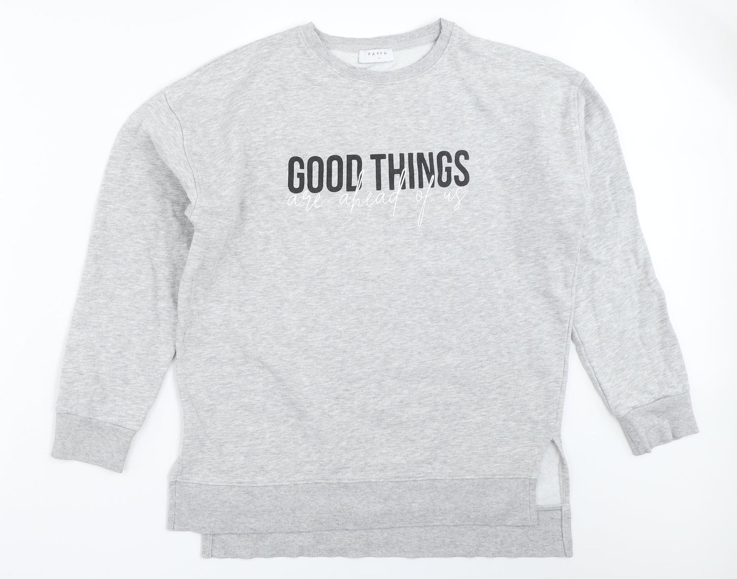 Papaya Womens Grey   Pullover Sweatshirt Size M