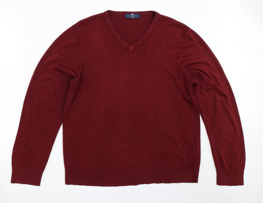 Marks and Spencer Mens Red   Pullover Jumper Size L
