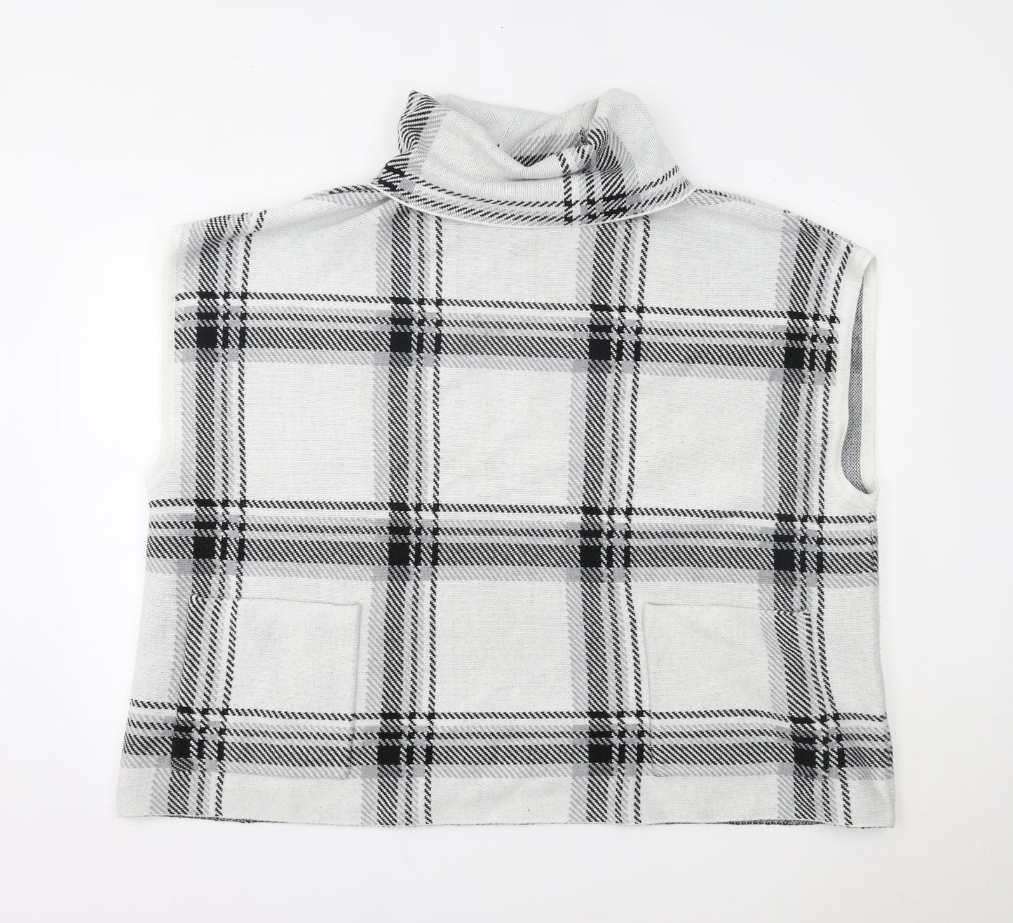 Nutmeg Womens Grey Plaid   Poncho Size 12