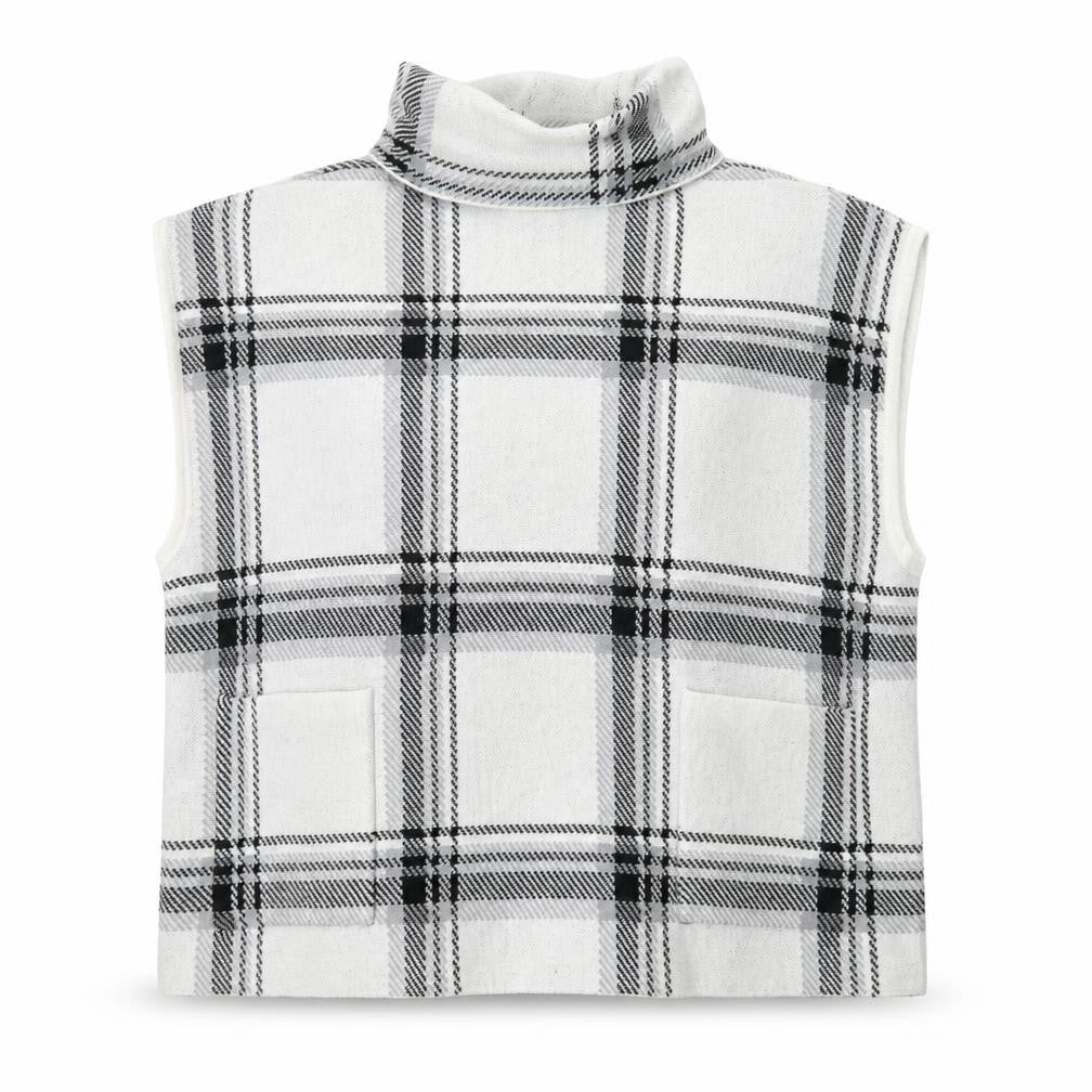 Nutmeg Womens Grey Plaid   Poncho Size 12