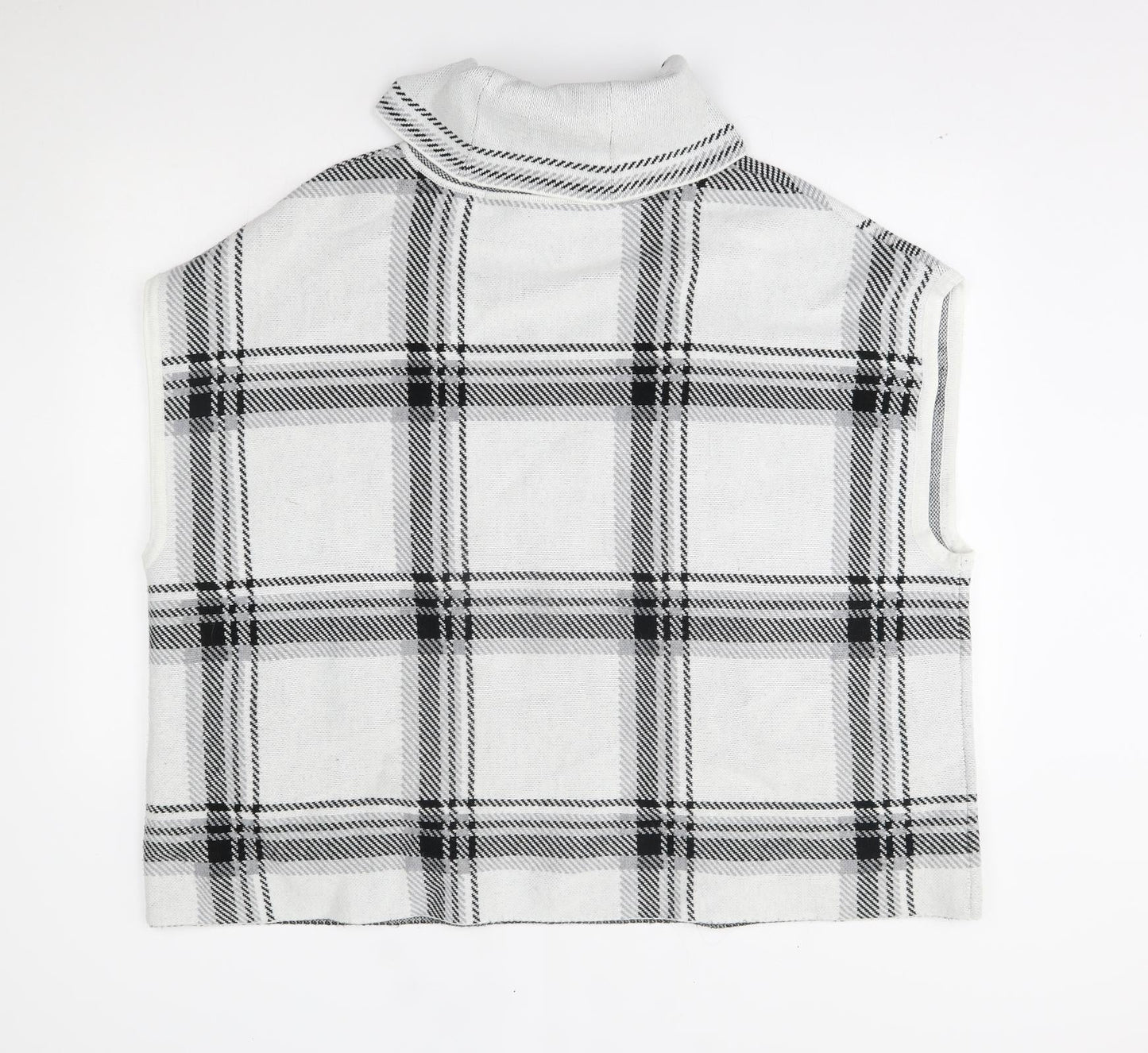Nutmeg Womens Grey Plaid   Poncho Size 12