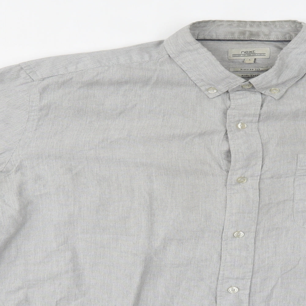 NEXT Mens Grey    Button-Up Size L