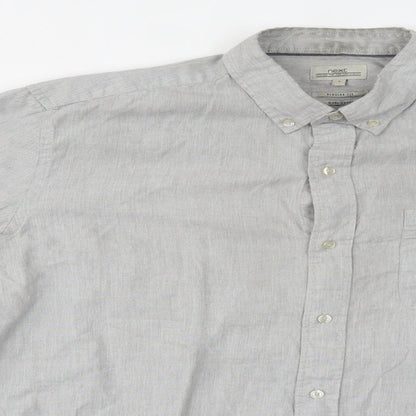 Preloved NEXT Mens Grey    Button-Up Size L - Detail