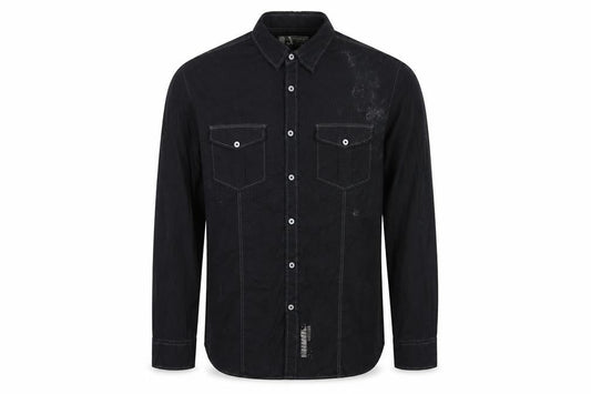 Burton Mens Black Striped   Button-Up Size XL