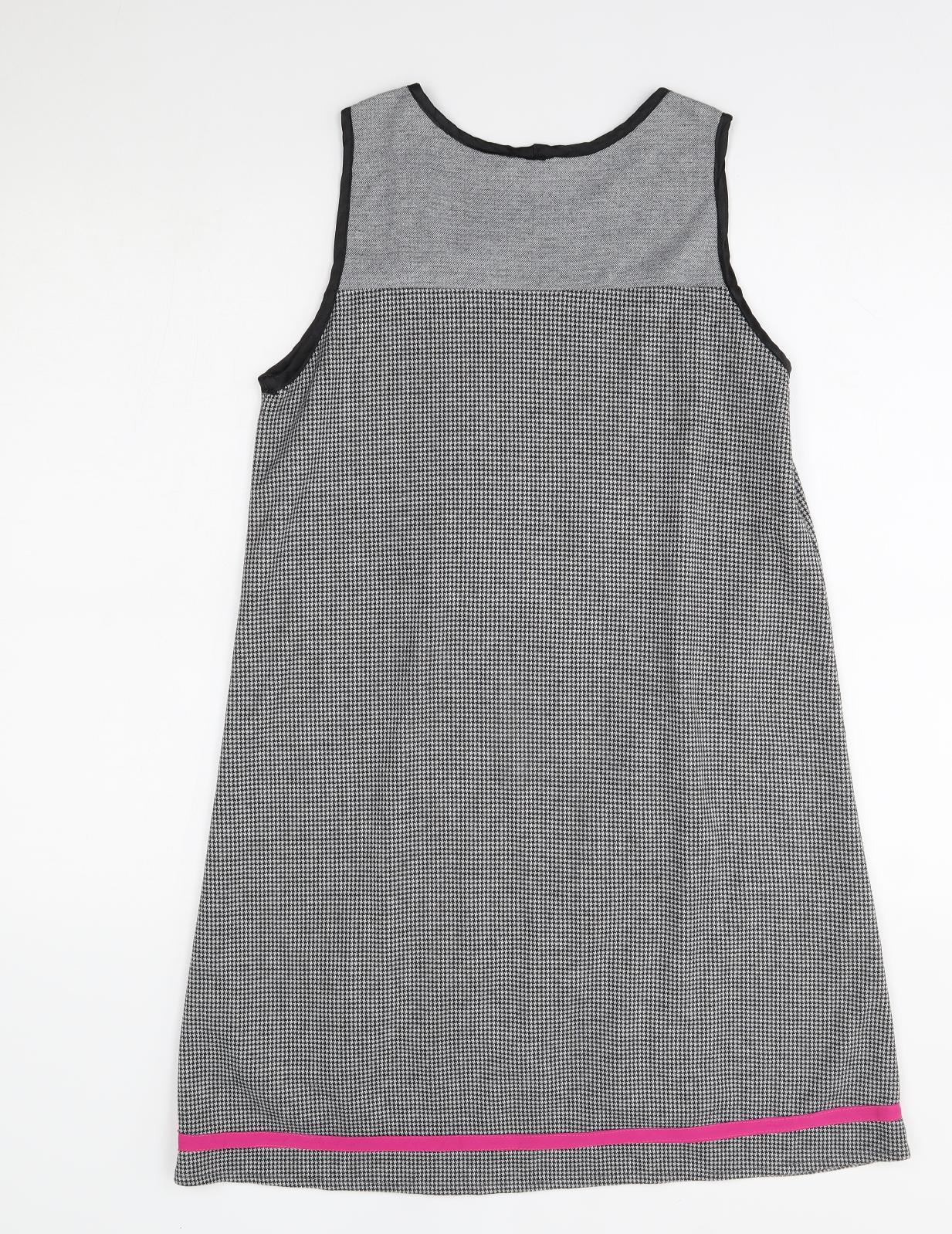 heel Womens Grey Check  A-Line  Size M