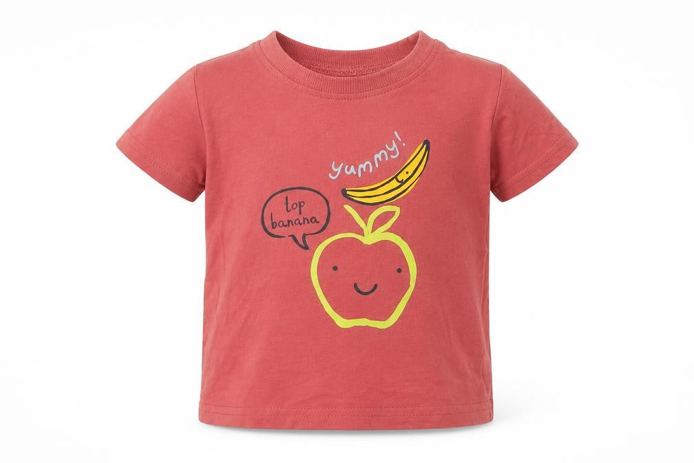 George Baby Red   Basic T-Shirt Size 3-6 Months  - banana
