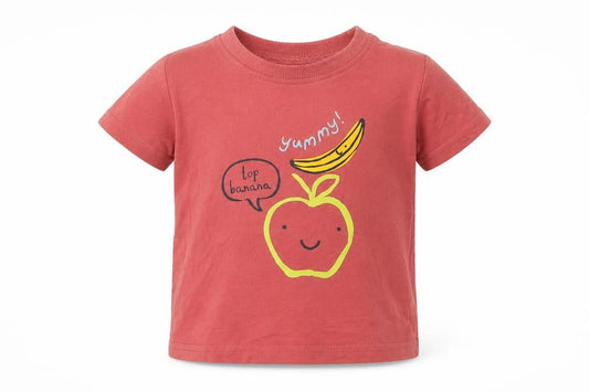 George Baby Red   Basic T-Shirt Size 3-6 Months  - banana
