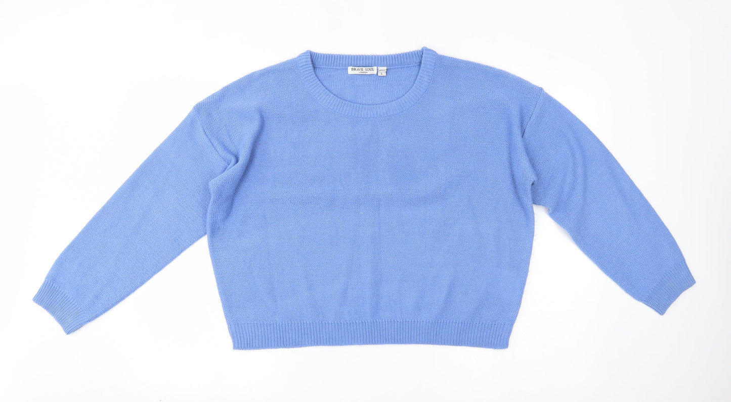 Brave Soul Womens Blue   Pullover Jumper Size L