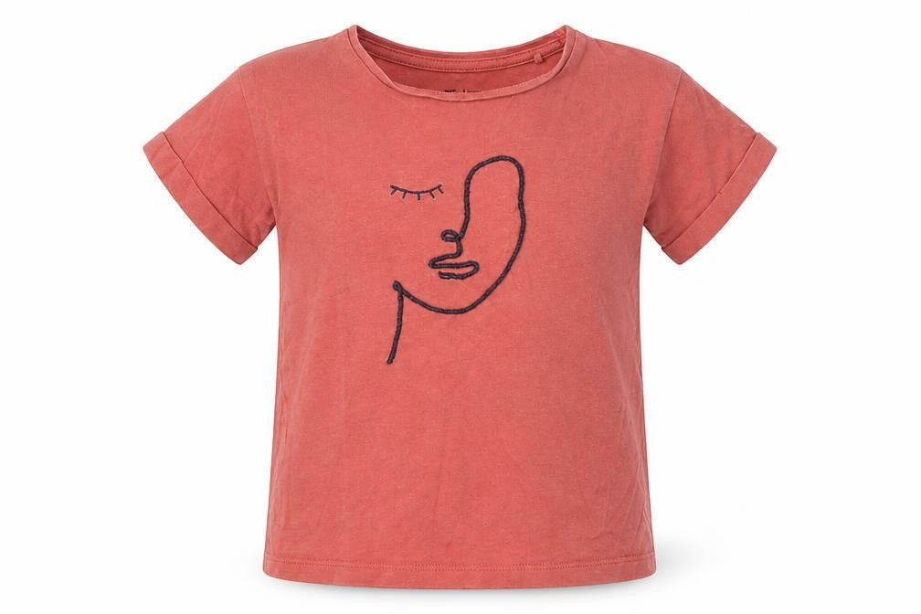 TU Girls Pink   Basic T-Shirt Size 5 Years  - Face