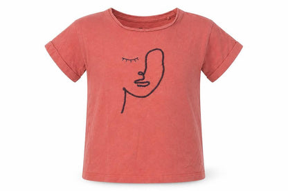 Tu Girls Pink   Basic T-Shirt Size 5 Years  - Face