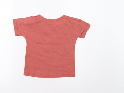 Tu Girls Pink   Basic T-Shirt Size 5 Years  - Face