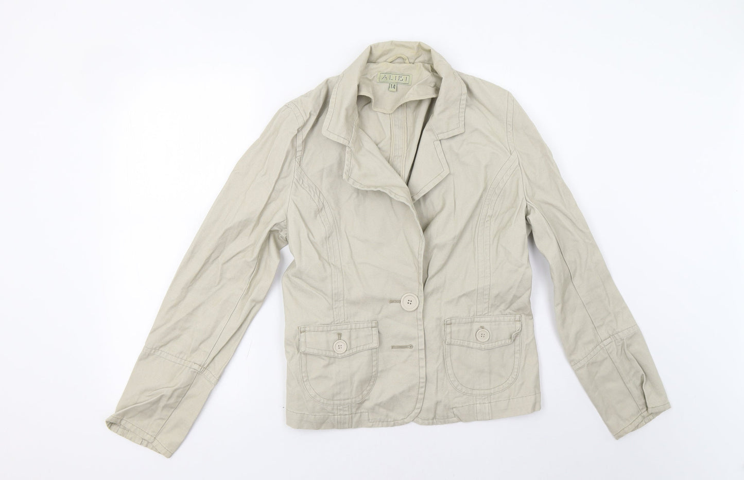 Alibi Womens Beige   Jacket Blazer Size 14