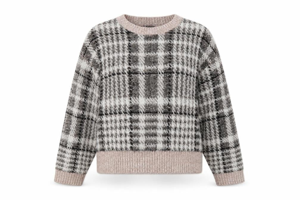 New Look Womens Pink Check  Pullover Jumper Size M