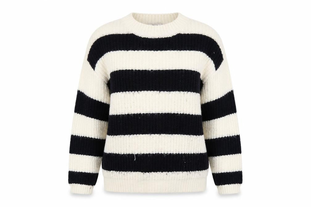 TU Womens White Striped  Pullover Jumper Size 12