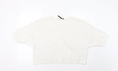 Topshop Womens White   Pullover Jumper Size 10
