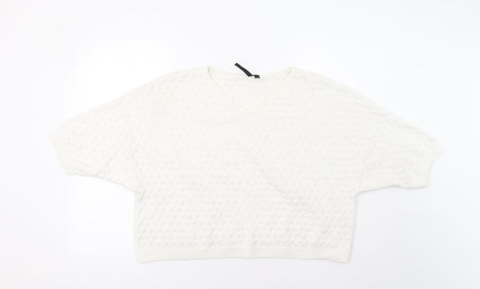 Topshop Womens White   Pullover Jumper Size 10