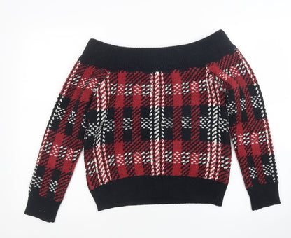 Preloved FOREVER 21 Womens Multicoloured Plaid  Pullover Jumper Size S - Front