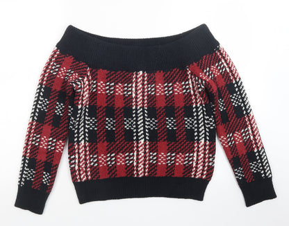 Preloved FOREVER 21 Womens Multicoloured Plaid  Pullover Jumper Size S - Back