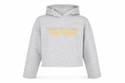 Candy Couture Girls Grey   Pullover Hoodie Size 11 Years  - Cropped