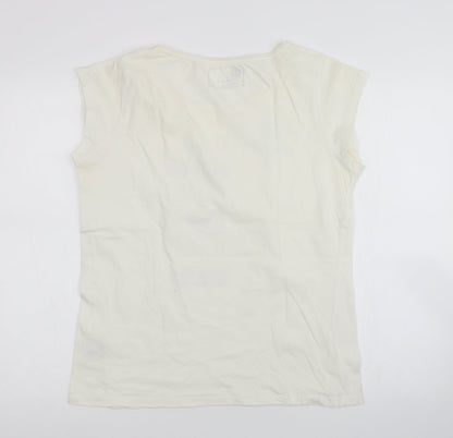 Niren Womens White   Basic T-Shirt Size 14