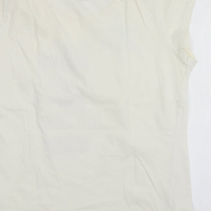 Niren Womens White   Basic T-Shirt Size 14