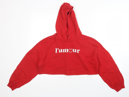 Preloved H7m Womens Red   Pullover Hoodie Size XS  - Cropped - Front