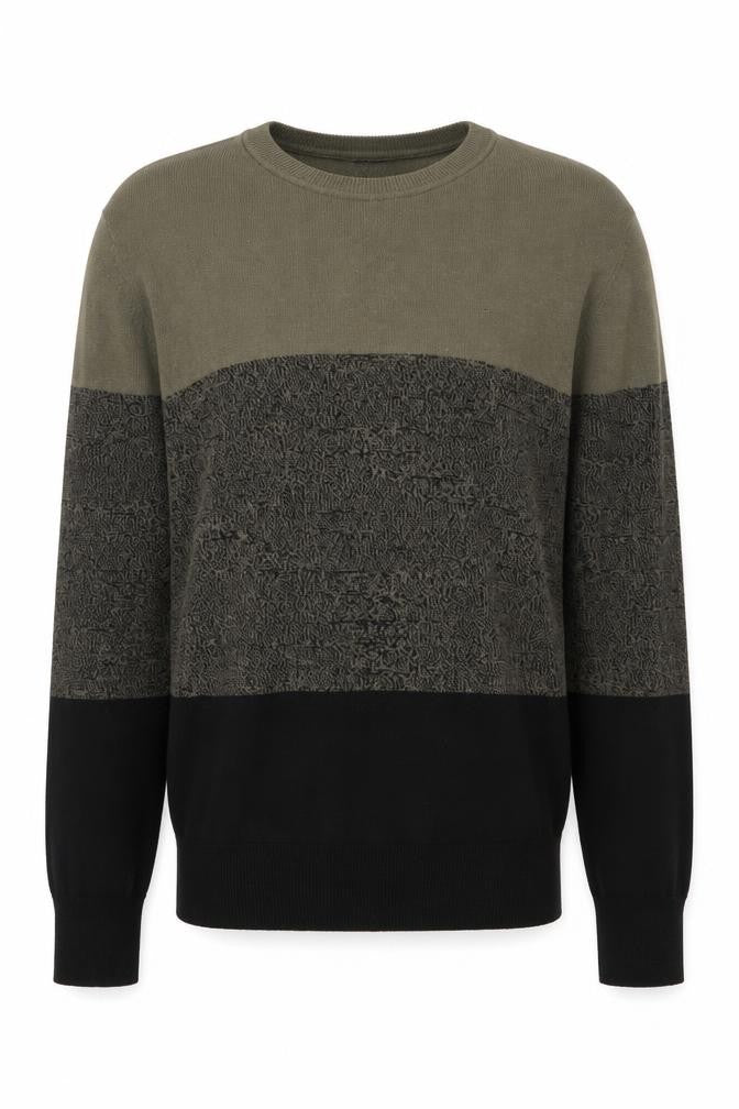 H&M Mens Green Striped  Pullover Jumper Size L