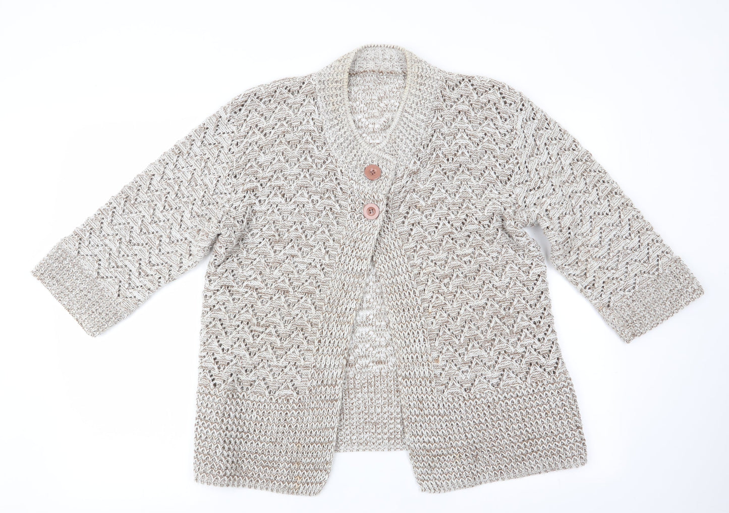 Preworn Womens Brown   Cardigan Jumper Size S  - open knit