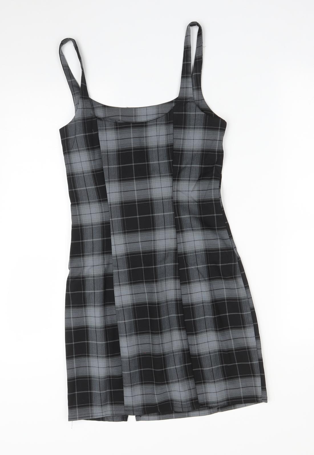 H&M Womens Multicoloured Check  Bodycon  Size 8