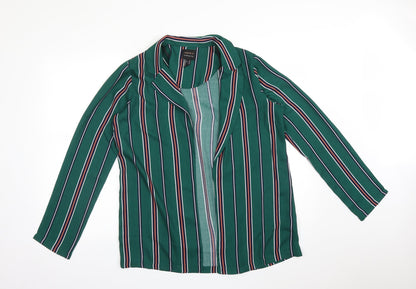 Preloved FOREVER 21 Womens Multicoloured Striped  Jacket Blazer Size M - Front