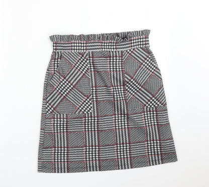 Preloved New Look Womens Multicoloured Check  Straight & Pencil Skirt Size 8 - Front