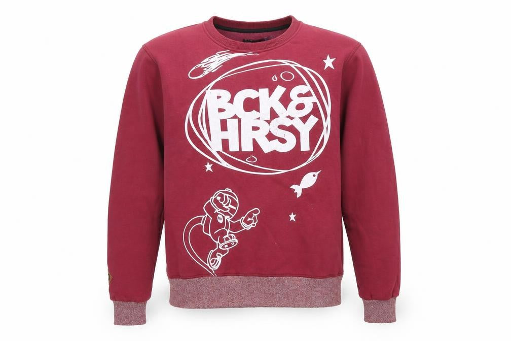 BCK&HRSY Mens Red   Pullover Sweatshirt Size M  - SPACE